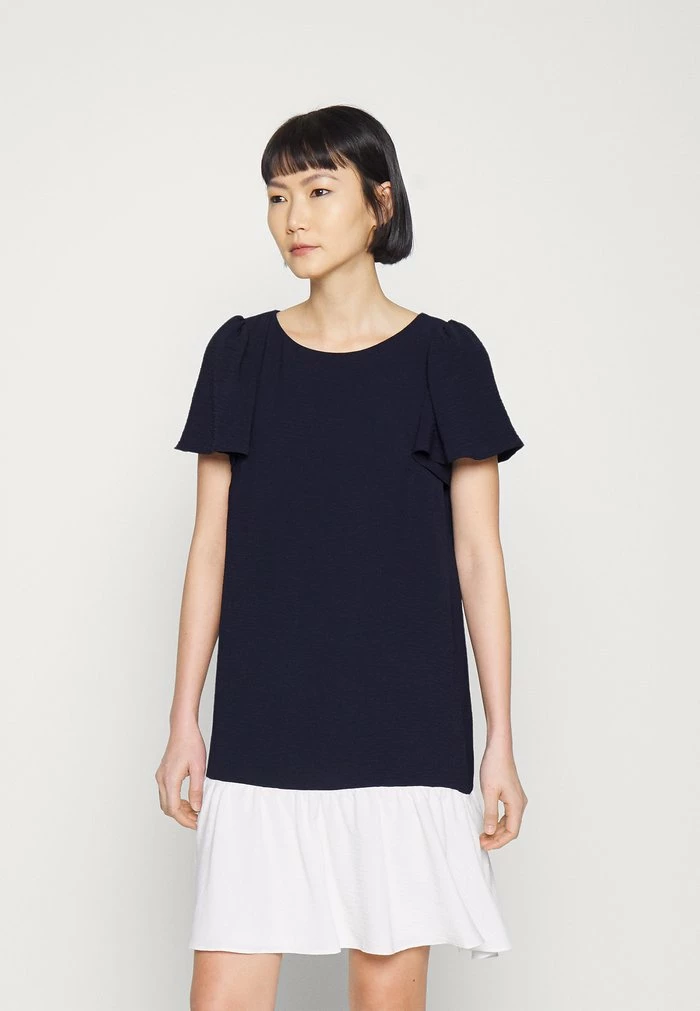 DKNY FLUTTER SLEEVE AND HEM TRAPEZE - Day Dress - Ivory/spring Navy 3 DKNY FLUTTER SLEEVE AND HEM TRAPEZE - Day Dress - Ivory/spring Navy