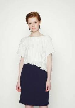 DKNY OVERLAY SHEATH - Shift Dress - Ivory/spring Navy