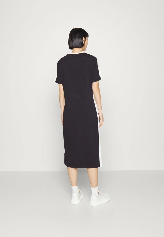 DKNY COLORBLOCK TIE WAIST LOGO DRESS - Jersey Dress - Black/ivory 5 DKNY COLORBLOCK TIE WAIST LOGO DRESS - Jersey Dress - Black/ivory - Image 3