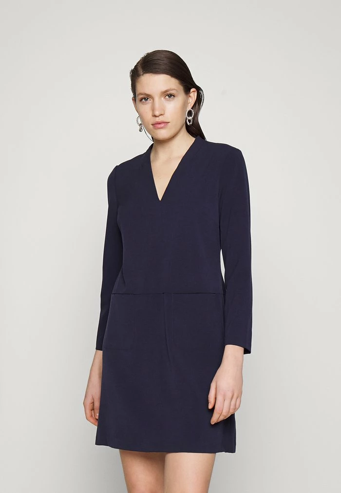DKNY V NECK SHIFT WITH POCKETS - Shift Dress - Spring Navy 3 DKNY V NECK SHIFT WITH POCKETS - Shift Dress - Spring Navy