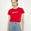 DKNY LOGO - Print T-shirt - Rudolph Red/silver-coloured -Bag Haven Store 71af23a4df72456c968072fa8b0bc9a5