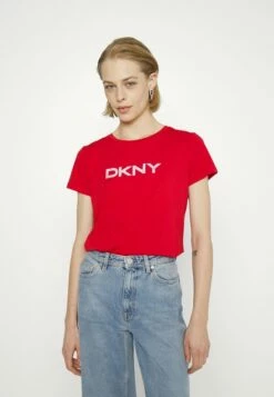 DKNY LOGO - Print T-shirt - Rudolph Red/silver-coloured