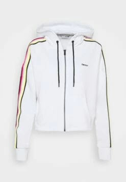 DKNY CROPPED ZIP HOODIE - Zip-up Sweatshirt - White