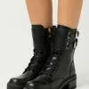 DKNY BART COMBAT BOOT BUCKLE - Lace-up Ankle Boots - Black -Bag Haven Store 7b70ec180add457cba52d5afc3dbd3f7