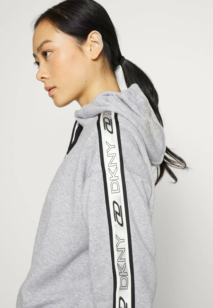DKNY LOGO TAPE CROPPED HOODIE - Hoodie - Pearl Grey Heather 7 DKNY LOGO TAPE CROPPED HOODIE - Hoodie - Pearl Grey Heather - Image 5