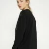 DKNY V NECK FRONT - Long Sleeved Top - Black -Bag Haven Store 818b87a4774e47a99bfa4bdfda2282de