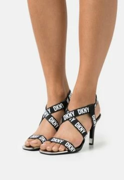 DKNY BANI MULTI BAND SLINGBACK - High Heeled Sandals - Black/white