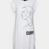 DKNY WOMEN OUTLINE - Jersey Dress - White/black -Bag Haven Store 8356a6db4d58476aa359a9583b702b43