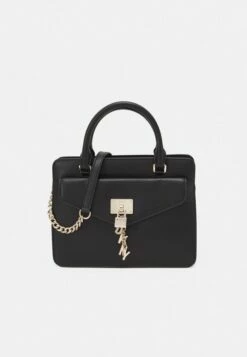DKNY ELISSA MEDIUM SATCHEL - Handbag - Black/gold