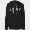 DKNY TRACK LOGO ZIP HOODI - Zip-up Sweatshirt - Black -Bag Haven Store 8a92618647234899893068281a9b22ca