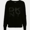 DKNY STACKED STUD LOGO - Jumper - Black -Bag Haven Store 8cc0f96043604c1f8f692a4e93d3685d
