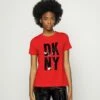 DKNY STACKED SEQUIN LOGO - Print T-shirt - Rudolph Red/black -Bag Haven Store 8d095c6ed5654a6e85d14955f0f278a9