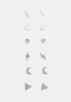 DKNY STUD MOON LIGHTENING 6 PACK - Earrings - Silver-coloured