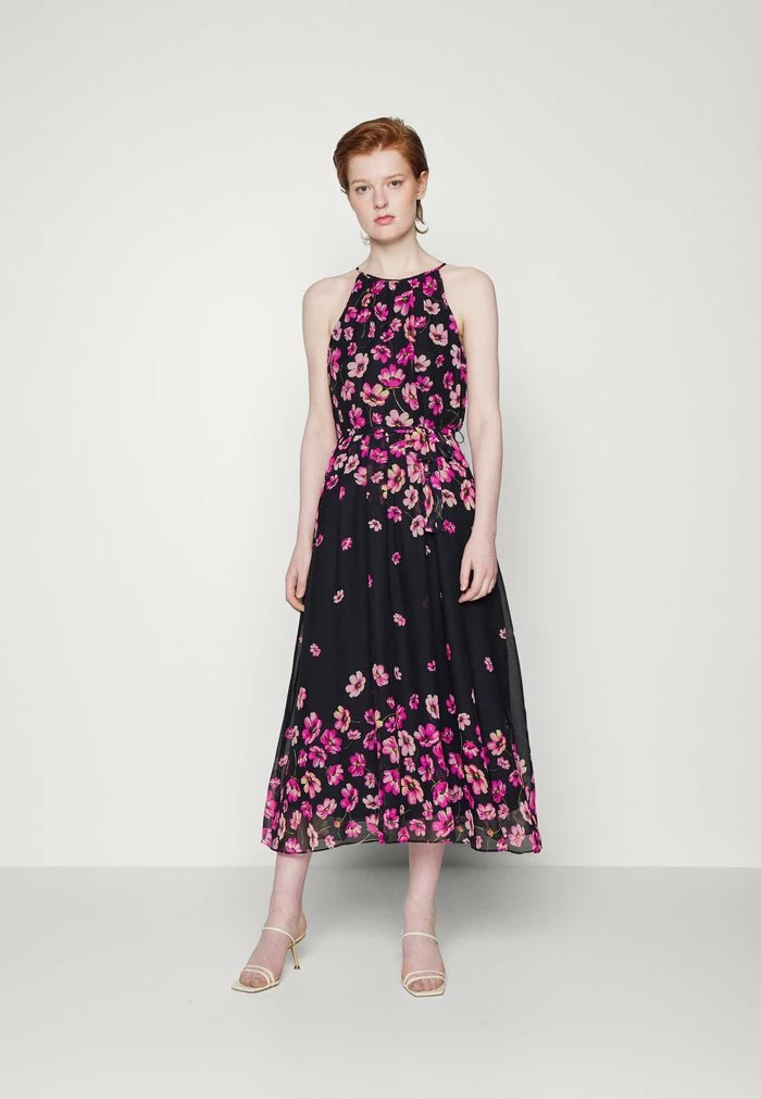 DKNY HALTER FIT MIDI WITH TIE WAIST - Day Dress - Spring Navy 2 DKNY HALTER FIT MIDI WITH TIE WAIST - Day Dress - Spring Navy