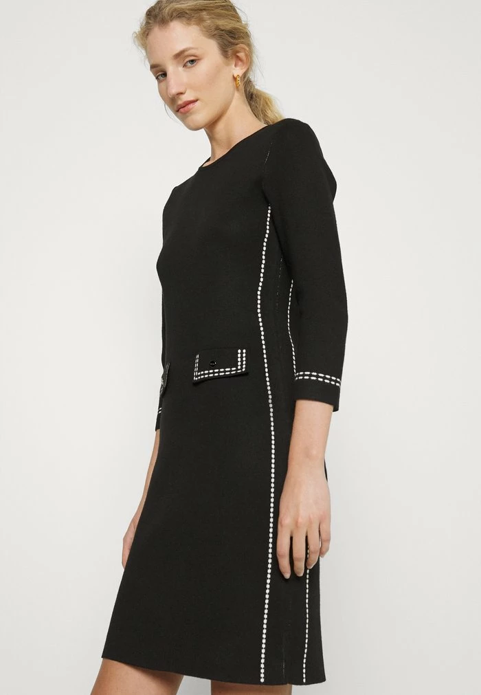 DKNY ELBOW SLEEVE SHEATH - Jumper Dress - Black/ivory 6 DKNY ELBOW SLEEVE SHEATH - Jumper Dress - Black/ivory - Image 4