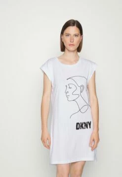 DKNY WOMEN OUTLINE - Jersey Dress - White/black