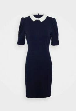 DKNY COLLAR COMBO SHEATH - Jumper Dress - Spring Navy/ivory