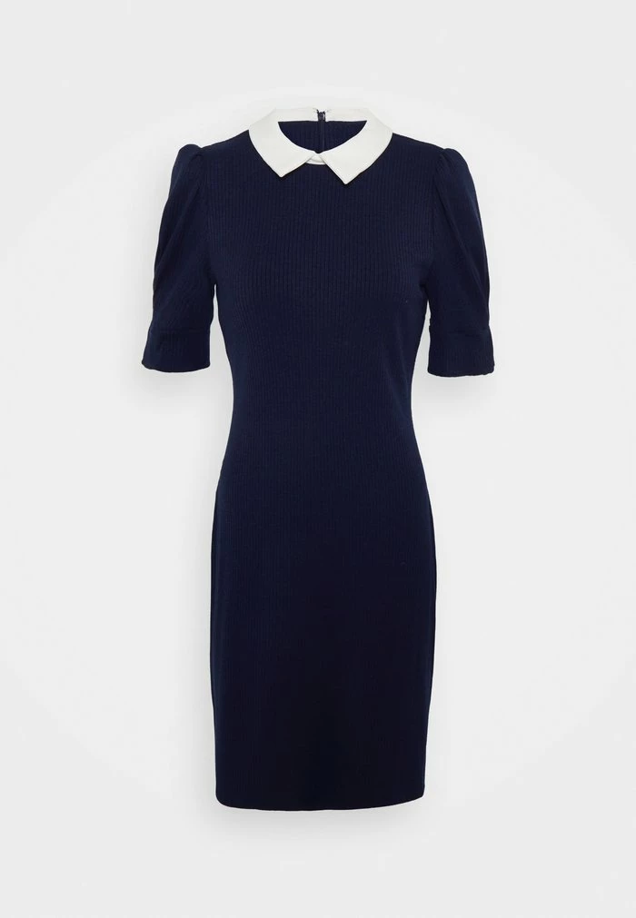 DKNY COLLAR COMBO SHEATH - Jumper Dress - Spring Navy/ivory 3 DKNY COLLAR COMBO SHEATH - Jumper Dress - Spring Navy/ivory