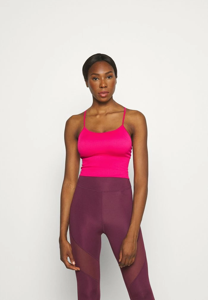 DKNY SEAMLESS STRAPPY CROP REMOVEABLE CUPS - Top - Beetroot 3 DKNY SEAMLESS STRAPPY CROP REMOVEABLE CUPS - Top - Beetroot