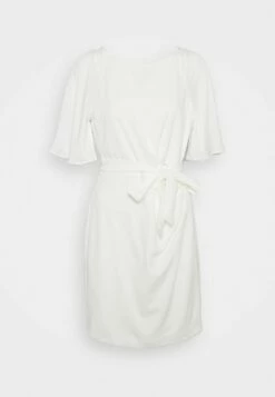 DKNY CAPE SLEEVE COMBO SHEATH - Day Dress - Ivory