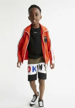 DKNY MANCHES COURTES - Print T-shirt - Black