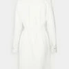 DKNY ASYMMETRIC BUTTONED DRESS - Day Dress - Ivory -Bag Haven Store 9b290115878249ca806b90274df65a65
