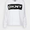 DKNY SEQUIN BOX CUT OUT LOGO - Sweatshirt - White -Bag Haven Store 9c536e3c76e34a3c97098d84f5cd11c5