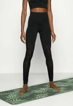 DKNY HIGH WAIST SEAMLESS ZEBRA - Leggings - Black