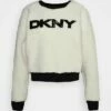 DKNY SEQUIN LOGO CREWNECK - Fleece Jumper - Ivory -Bag Haven Store a10c82d66cd345c88c05e5e1bd0085bd
