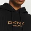 DKNY TIGER KING PRINTED EMBROIDERY CROPPED HOODIE - Hoodie - Black -Bag Haven Store a1ead5e5036f4e4f94426e9b347baee8