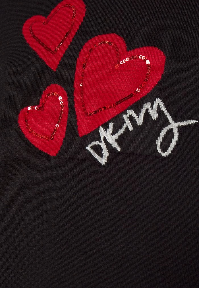 DKNY SEQUIN HEART CREWNECK - Jumper - Black/rudolph Red 9 DKNY SEQUIN HEART CREWNECK - Jumper - Black/rudolph Red - Image 7