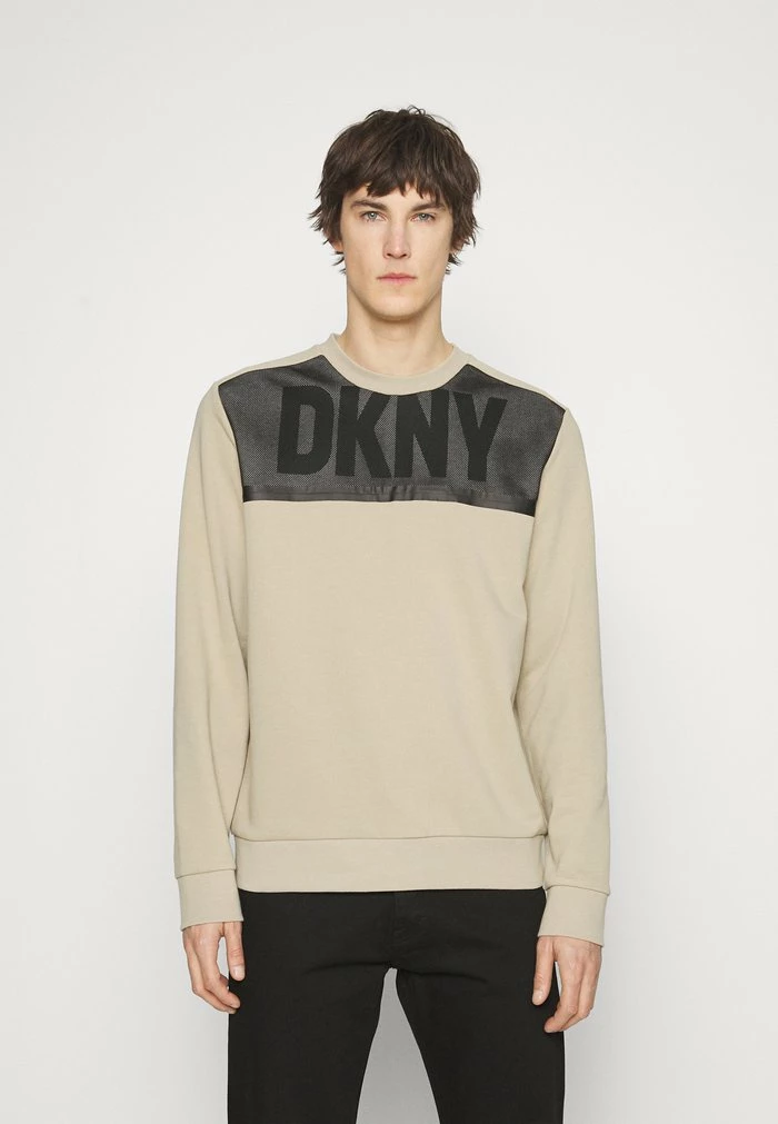 DKNY FRONT LOGO CREWNECK - Sweatshirt - Khaki 3 DKNY FRONT LOGO CREWNECK - Sweatshirt - Khaki