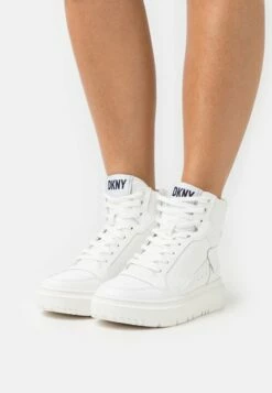 DKNY MAYZI LACE UP - High-top Trainers - White