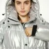 DKNY HIGH SHINE BOXY PUFFER REMOVABLE HOOD - Winter Jacket - Silver -Bag Haven Store b132fb2f0909481bb1cbd4844f75b72f