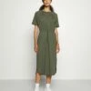 DKNY LOGO DRAWSTRING DRESS - Jersey Dress - Military Green -Bag Haven Store b387380779474a159d5d6664ba958efa