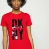 DKNY STACKED SEQUIN LOGO - Print T-shirt - Rudolph Red/black -Bag Haven Store b40bcc72d12c4964aa147825fe5139ba