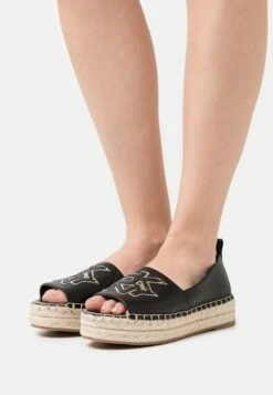 DKNY MADDY PEEP TOE - Espadrilles - Black
