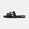 DKNY LOGO SLIDE - Mules - Black/white -Bag Haven Store b78572b3cbf04aaf8c823a7ca3d19baa