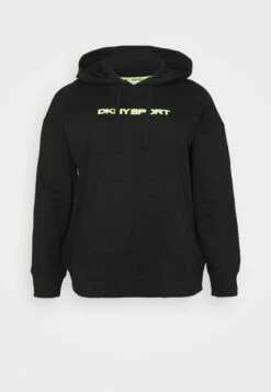 DKNY LAYERED SHADOW LOGO HOODIE - Sweatshirt - Black
