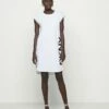 DKNY FOUNDATION LOGO DRESS - Day Dress - White -Bag Haven Store ba92e7f3e32b4b509fac0ff0be962b93
