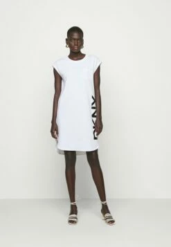 DKNY FOUNDATION LOGO DRESS - Day Dress - White