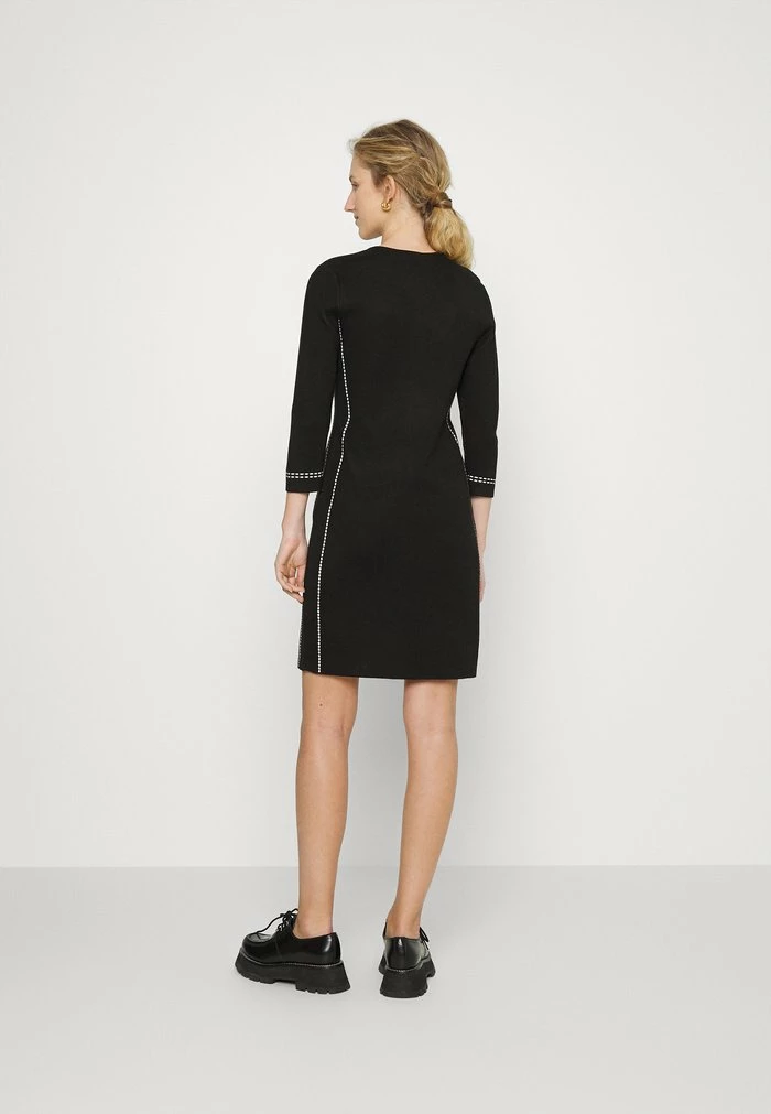 DKNY ELBOW SLEEVE SHEATH - Jumper Dress - Black/ivory 5 DKNY ELBOW SLEEVE SHEATH - Jumper Dress - Black/ivory - Image 3
