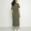 DKNY LOGO DRAWSTRING DRESS - Jersey Dress - Military Green -Bag Haven Store bd6243636c004b2386ded92bea1b615f
