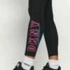 DKNY HIGH WAIST 7/8 LEGGINGWITH PRINTED SIDE LOGOS - Leggings - Black -Bag Haven Store be2e72d3fc1c4976be351e3326e77eb3