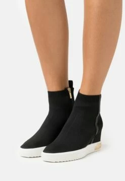 DKNY CALI WEDGE - High-top Trainers - Black/gold