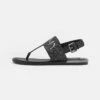 DKNY AMBER SLINGBACK FLAT THONG - T-bar Sandals - Black/gunmetal -Bag Haven Store ce6781d7f9a840779142f8cf2c13e973