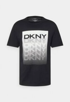 DKNY SQUARE LOGO TEE - Print T-shirt - Black