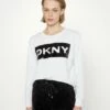 DKNY SEQUIN BOX CUT OUT LOGO - Sweatshirt - White -Bag Haven Store cff0e1278a7a4b6f83b5f2b341b68aa4