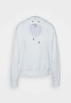 DKNY CUT OUT CROPPED HOODIE - Sweatshirt - White