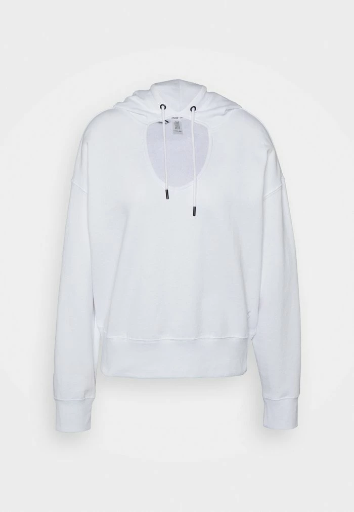 DKNY CUT OUT CROPPED HOODIE - Sweatshirt - White 3 DKNY CUT OUT CROPPED HOODIE - Sweatshirt - White